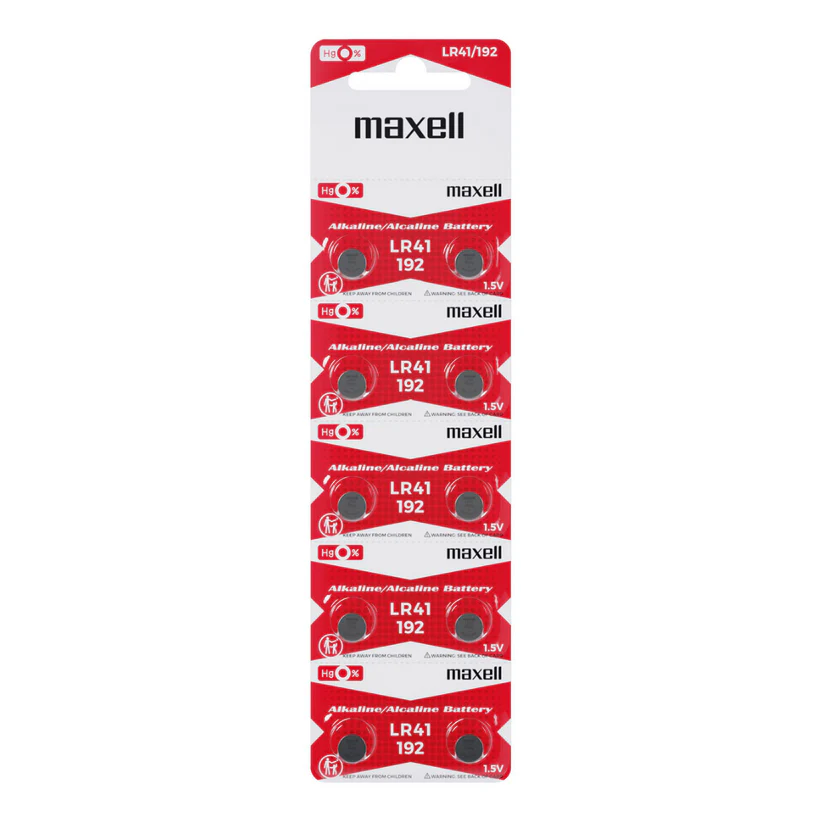 pin-lr41-ag3-maxell Vỉ 10 Viên Pin LR41 AG3 Maxell Alkaline 1.5V