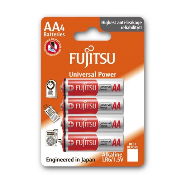 Pin AA Fujitsu Alkaline LR6 (4B) vỉ 4 viên chính hãng