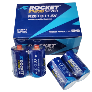 Hộp 12 Viên Pin Đại D Rocket Silver R20 1.5V