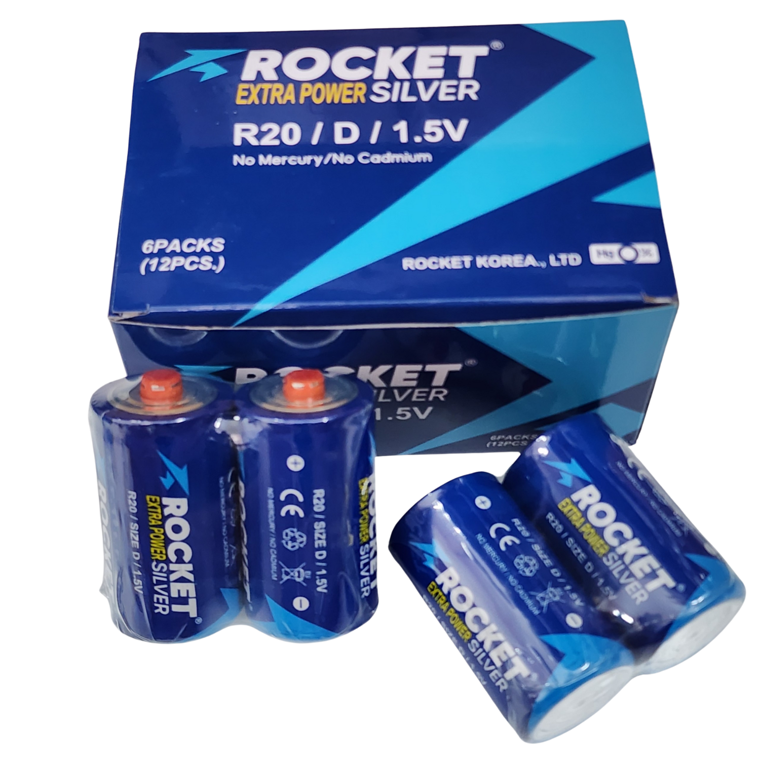 Hộp 12 Viên Pin Đại D Rocket Silver R20 1.5V Hộp 12 Viên Pin Đại D Rocket Silver R20 1.5V