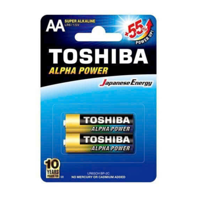 Vỉ 2 Viên Pin AA Toshiba Alkaline LR6GCH BP-2PV 1.5V