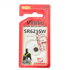 Vỉ 1 Viên Pin SR621SW Vinnic 364F Silver Oxide 1.55V
