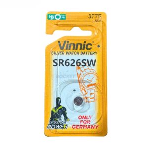 Vỉ 1 Viên Pin SR626SW Vinnic 377F Silver Oxide 1.55V